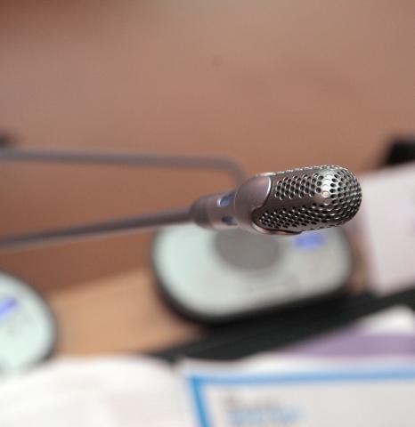 Microphone at EITI Board meeting