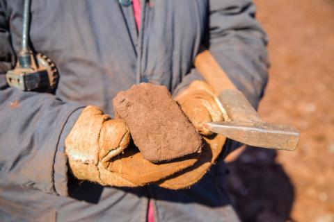 Bauxite ore specimen sample