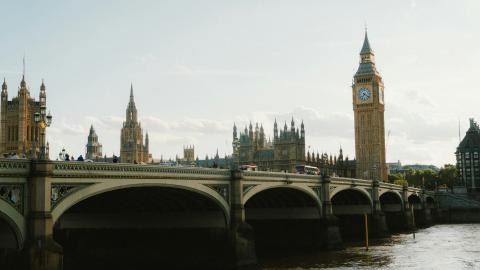 Westminster bridge with big ben and parliament buildings