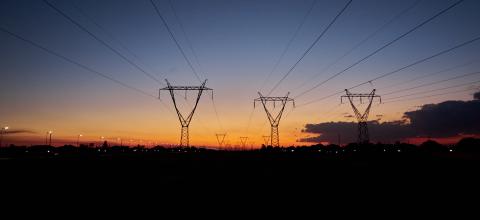 Power lines in Zambia