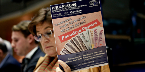 Public hearing in the European Parliament on the Paradise Papers in Brussels, 2017