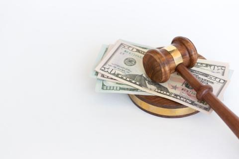 Gavel and money